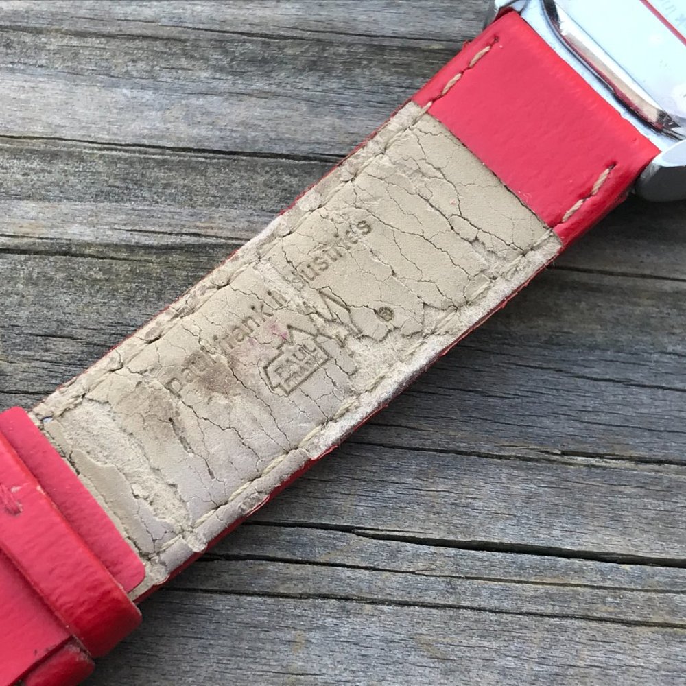 Paul Frank Watch Red Vegan Faux Leather Band Water - Picture 10 of 12
